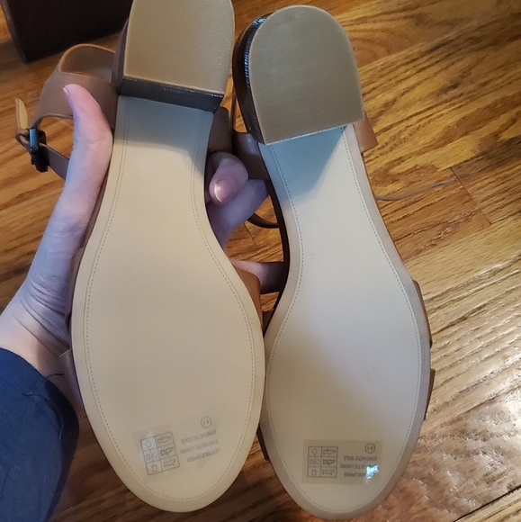 French Connection Tan Leather Lara Block Heels